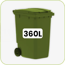 Contenedor de 2 ruedas de 360L