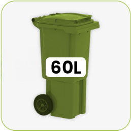 Contenedor de 2 ruedas de 60L