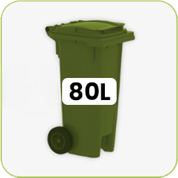Contenedor de 2 ruedas de 80L