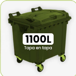 Contenedor de 4 ruedas de 1100L Tapa en tapa