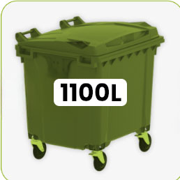 Contenedor de 4 ruedas de 1100L