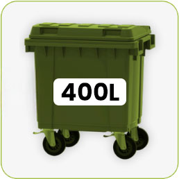 Contenedor de 4 ruedas de 400L