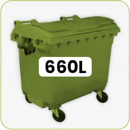 Contenedor de 4 ruedas de 660L