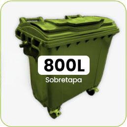 Contenedor de 4 ruedas de 800L Sobretapa