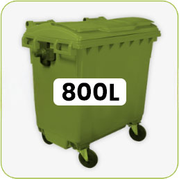 Contenedor de 4 ruedas de 800L